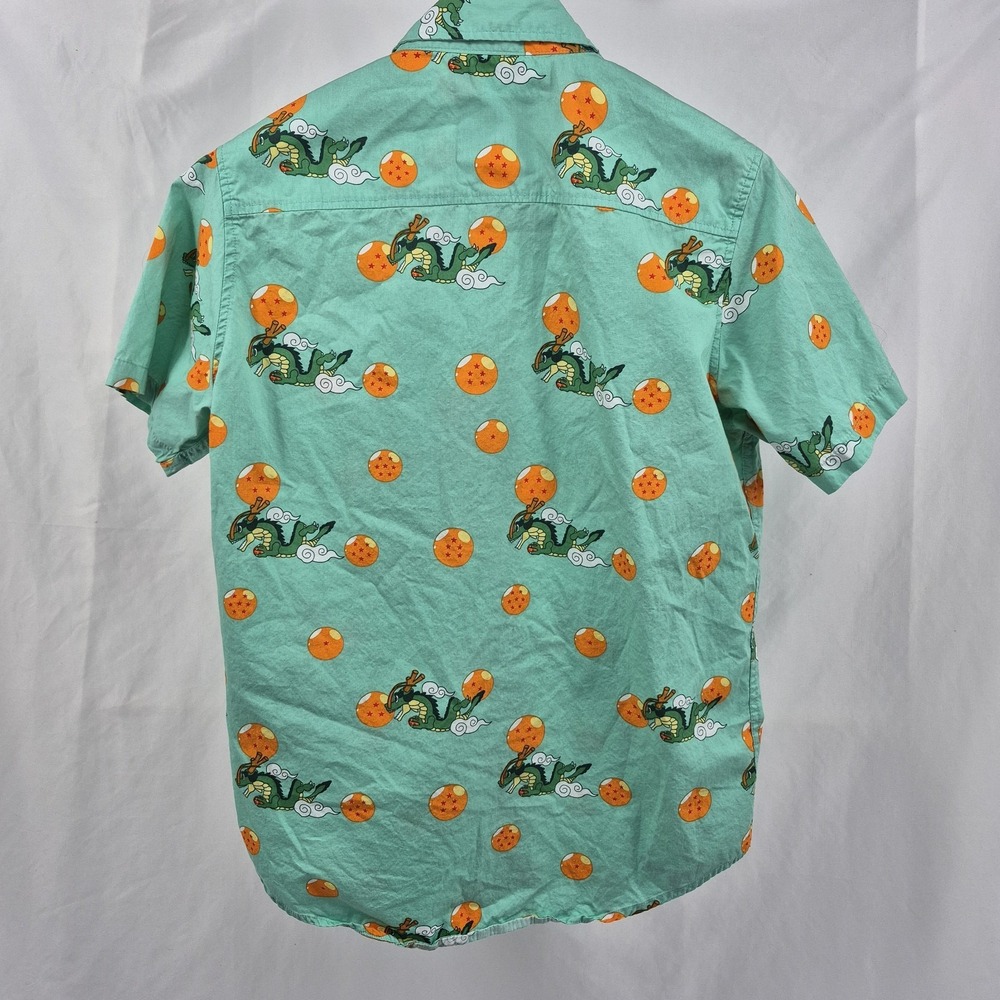 Box Lunch Dragon Ball Z Button Up Shirt Sleeve Shirt Mens Size Medium Anime DBZ - Picture 3 of 8